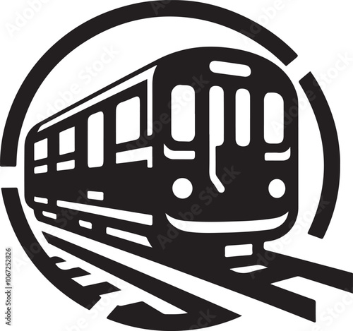 Train logo icon silhouette.