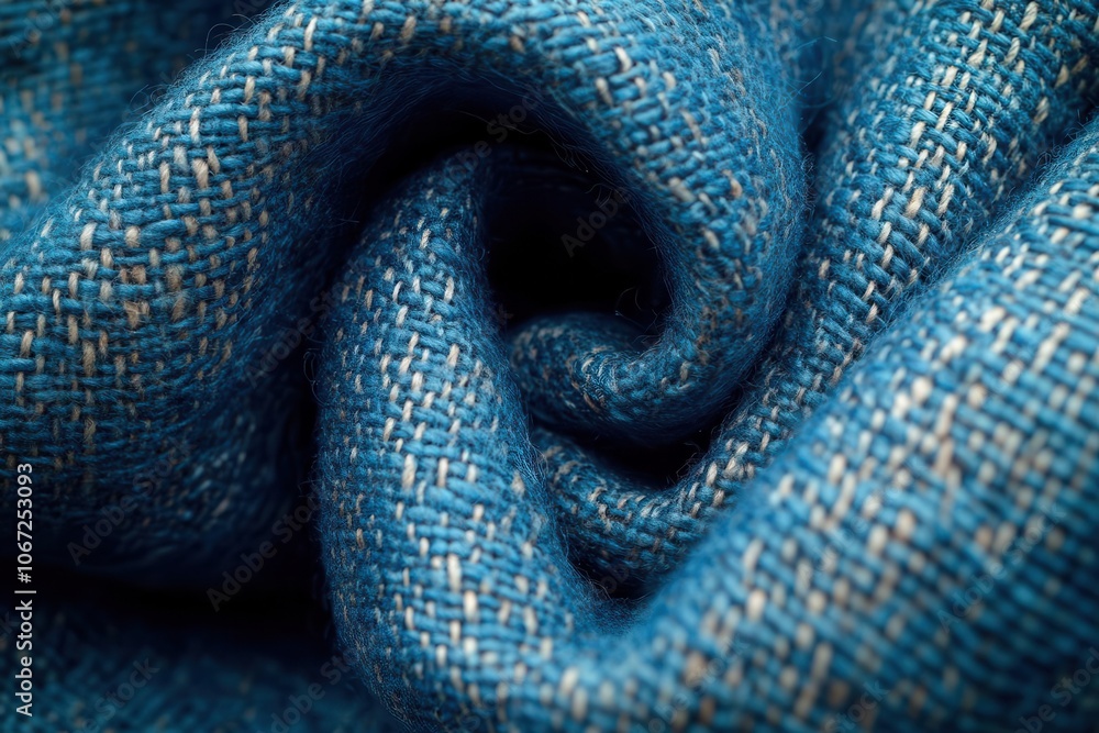Fototapeta premium closeup of blue denim fabric with intricate texture showcasing the unique weave and subtle variations of light perfect for fashion and textile representation