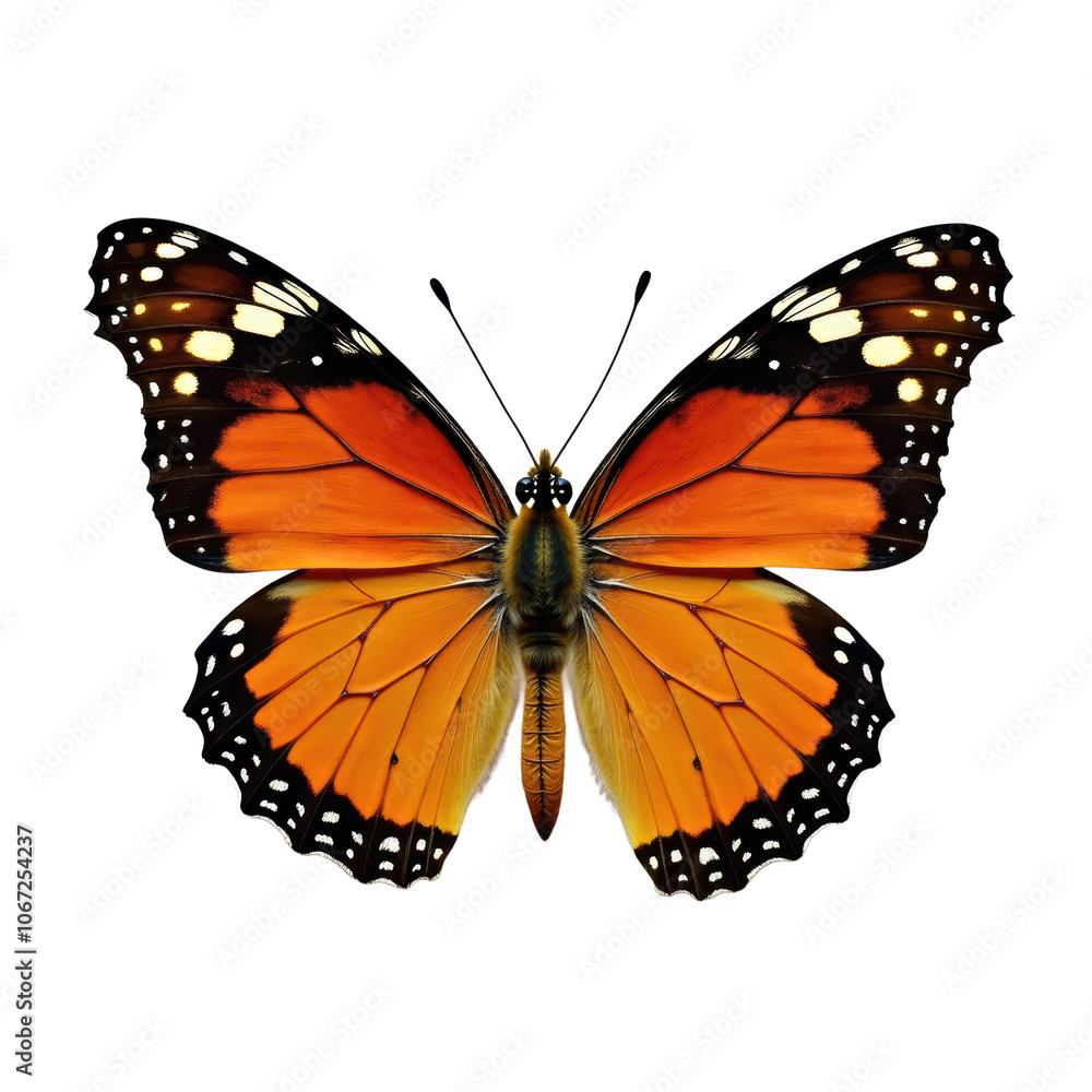 Fototapeta premium Beautiful butterfly on transparent background.