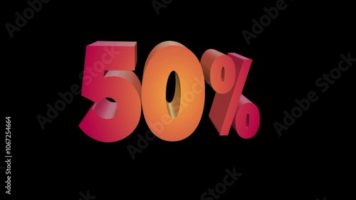 50 % 3d text animation