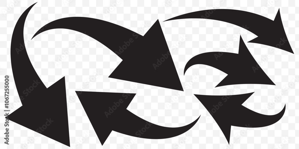 curved arrow png, black curved arrow icon ioslated on transparent ...