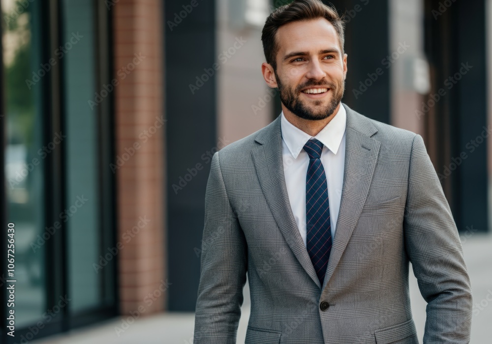 Confident Businessman Smiling in Suit Confident Businessman Smiling in Suit