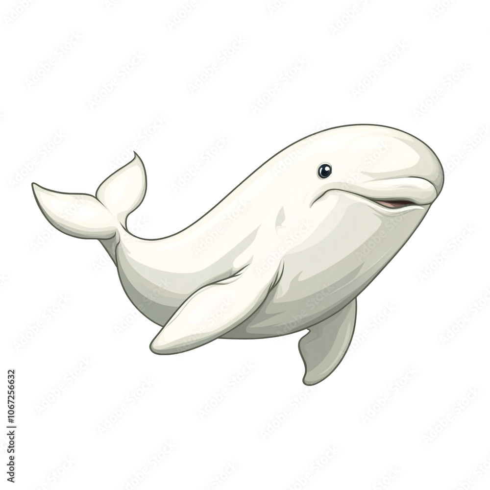 Fototapeta premium Cartoon Beluga Whale Illustration
