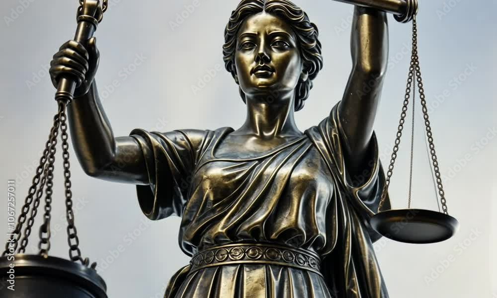 Close-up of the Lady Justice statue symbolizing fairness and law. Close-up of the Lady Justice statue symbolizing fairness and law.