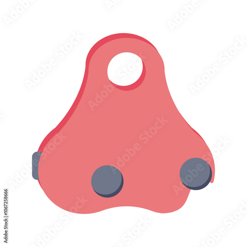 Climbing descender in flat design. Alpinism controller for slow rope down. Vector illustration isolated.