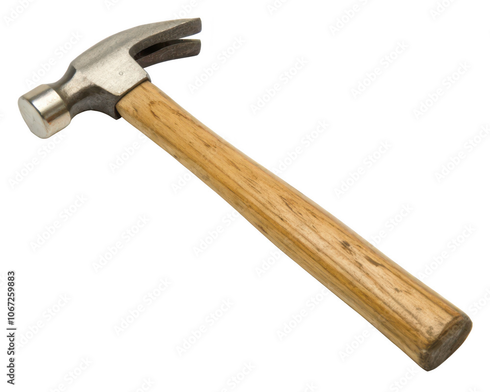Hammer with Wooden Handle on Transparent Background Hammer with Wooden Handle on Transparent Background