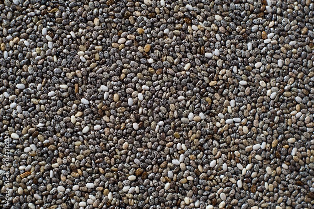 macro photography Chia seeds close-up, texture macro photography Chia seeds close-up, texture