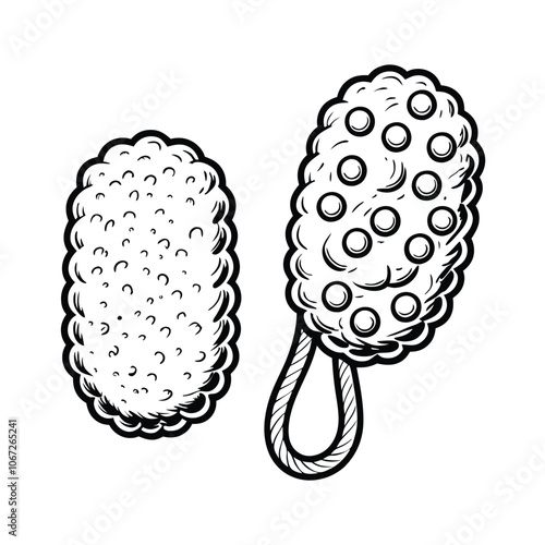 bath-sponge-and-loofah-vector-illustration.eps