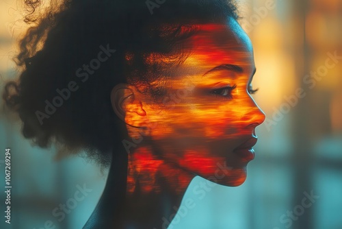 diverse group of people in profile their silhouettes layered against a bright backdrop showcasing a blend of cultures and identities illustrating the beauty of humanitys variety
