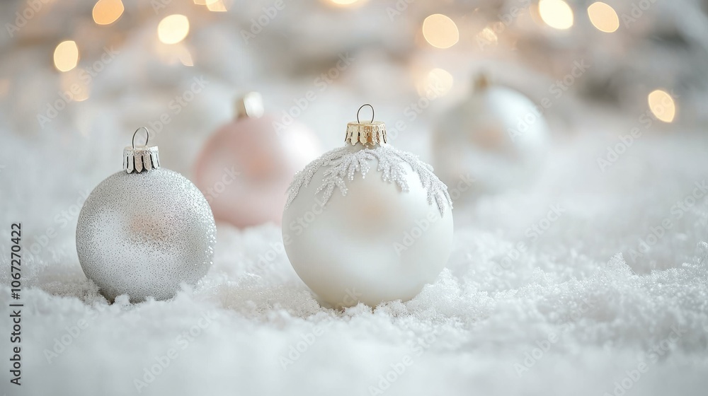 Christmas background with Balls and Snowflake Christmas background with Balls and Snowflake