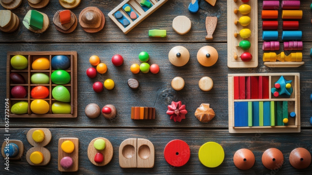 Baby kids toys frame on background, Toy many colorful educational wooden. play, Top view, executive function, kid, skill, education, intelligence quotient, emotional quotient, childhood, development. Baby kids toys frame on background, Toy many colorful educational wooden. play, Top view, executive function, kid, skill, education, intelligence quotient, emotional quotient, childhood, development.