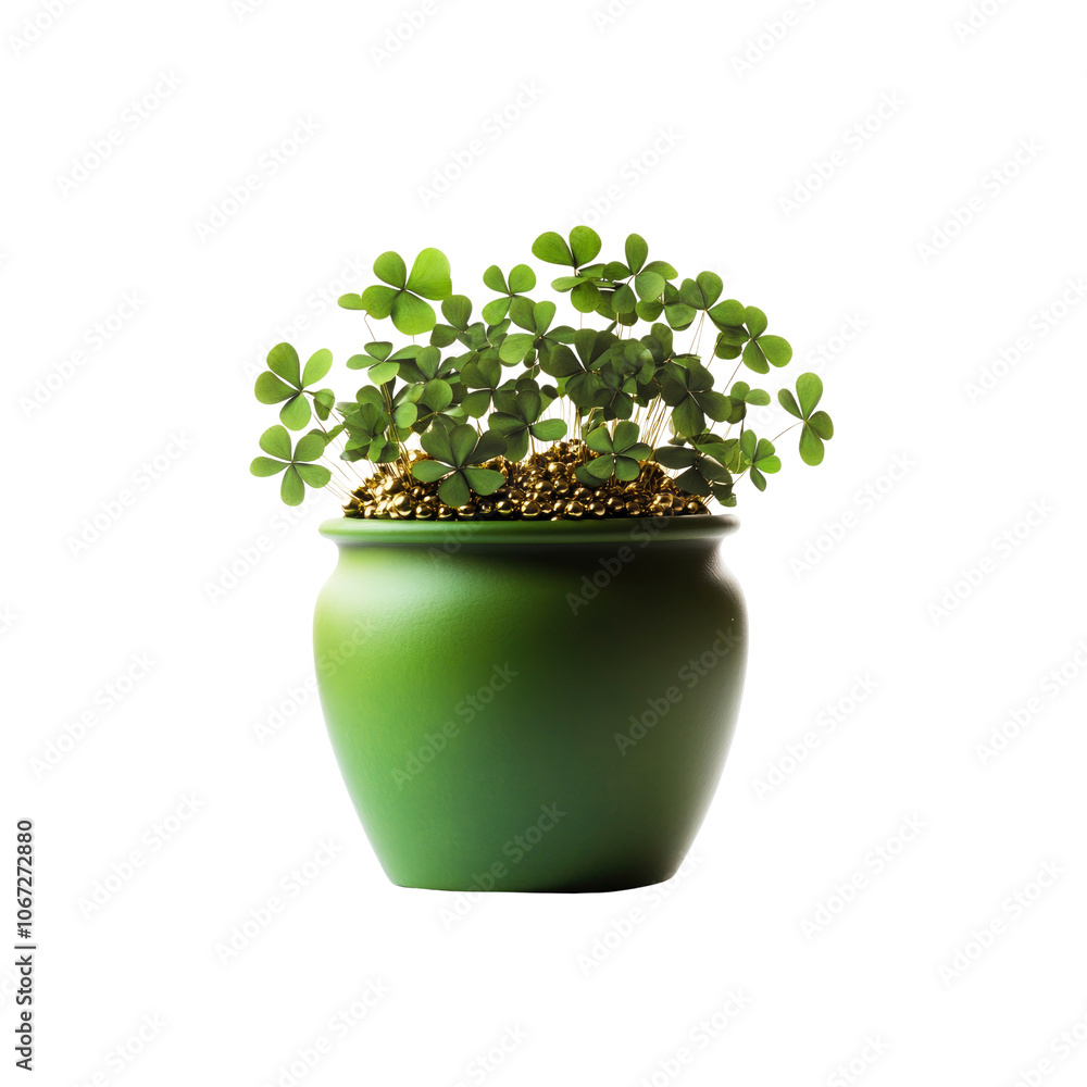 Pot of Gold with Four Leaf Clovers Pot of Gold with Four Leaf Clovers