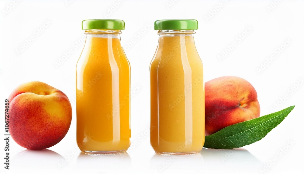 peach smoothies bottle isolated on White background PNG peach smoothies bottle isolated on White background PNG