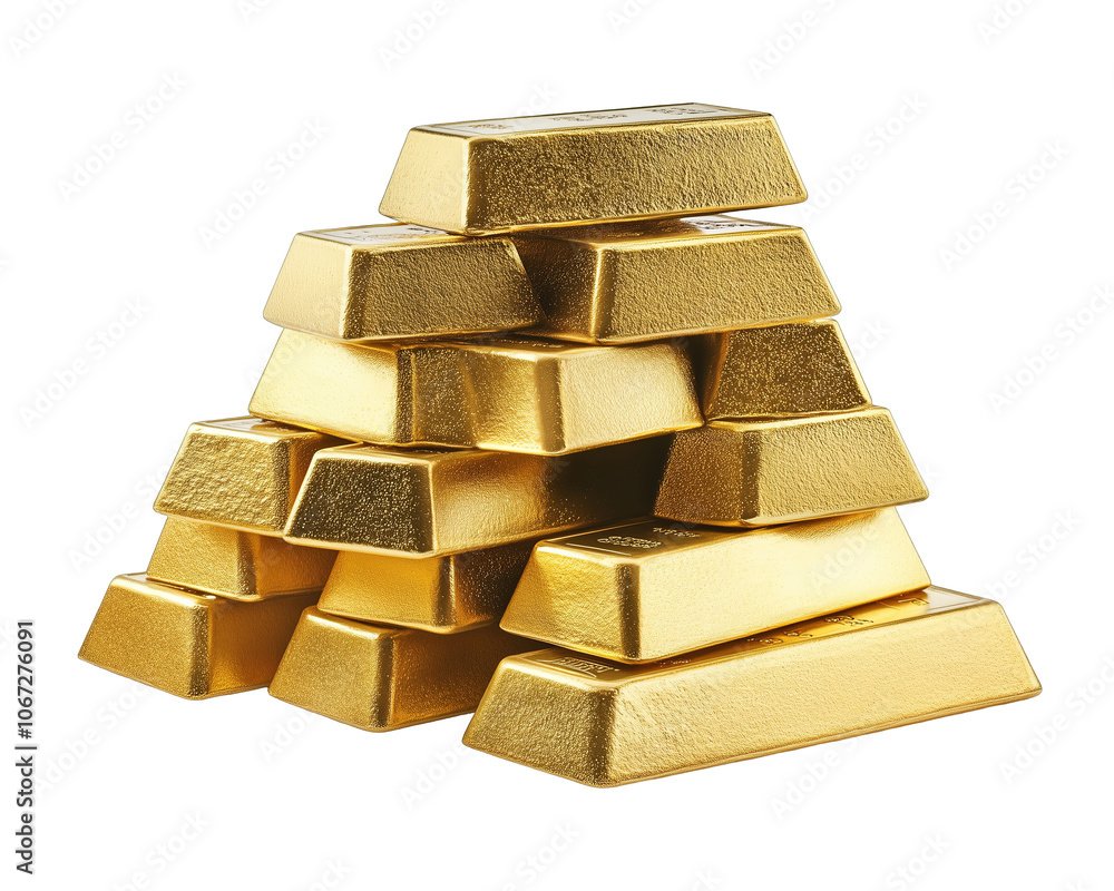 Gold bars isolated on a transparent background Gold bars isolated on a transparent background