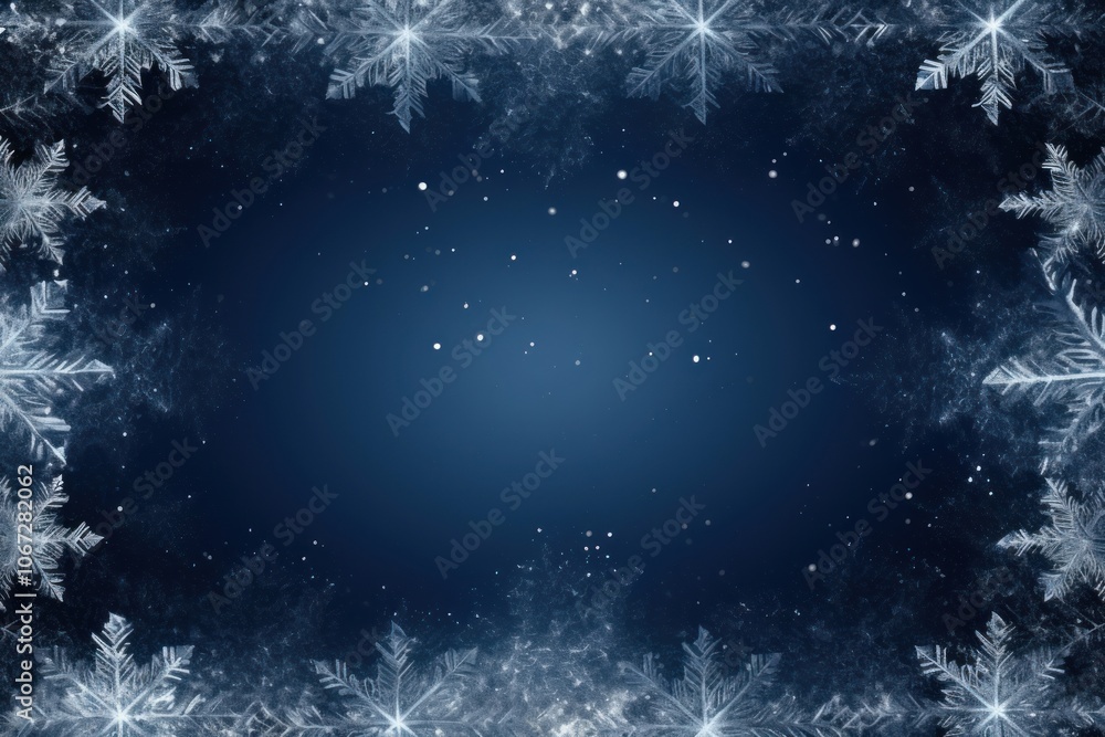 Icy frost crystal border backgrounds snowflake shape. Icy frost crystal border backgrounds snowflake shape.