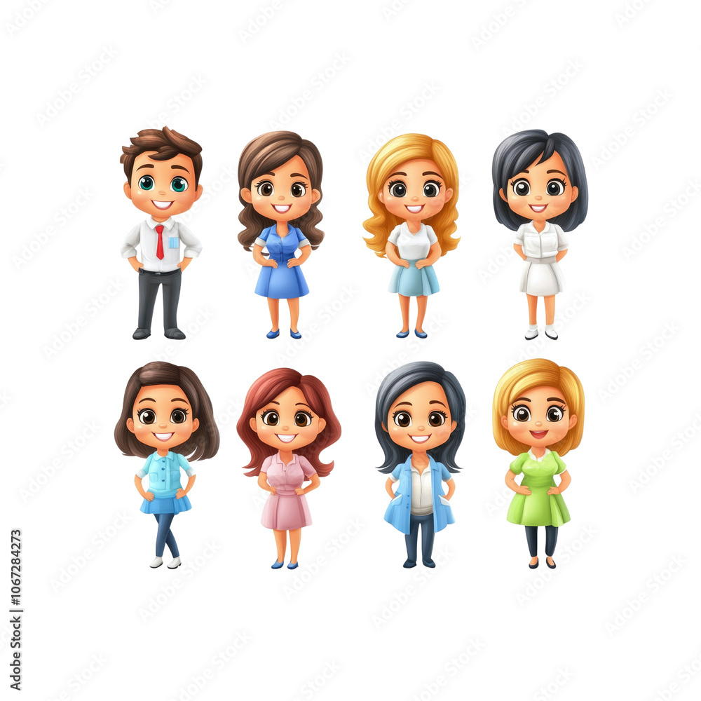 Diverse Group of Cartoon People Diverse Group of Cartoon People