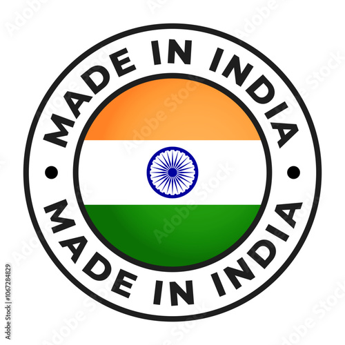 Made In India sticker with National Flag