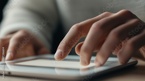 Visually Impaired Person Using Braille Tablet for Communication