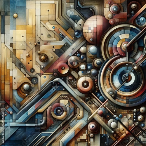 Abstract Compositions Focus on shapes colors and textures