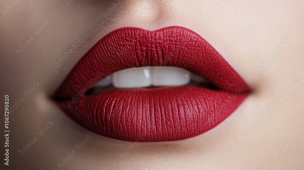 Vibrant red lipstick kiss mark on white backdrop, stylish lip impression exuding boldness and elegance. Vibrant red lipstick kiss mark on white backdrop, stylish lip impression exuding boldness and elegance.