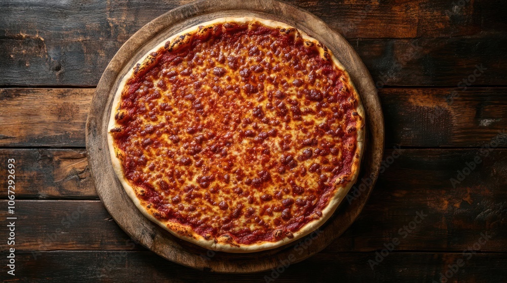 Freshly baked cheese pizza ready to serve. Freshly baked cheese pizza ready to serve.