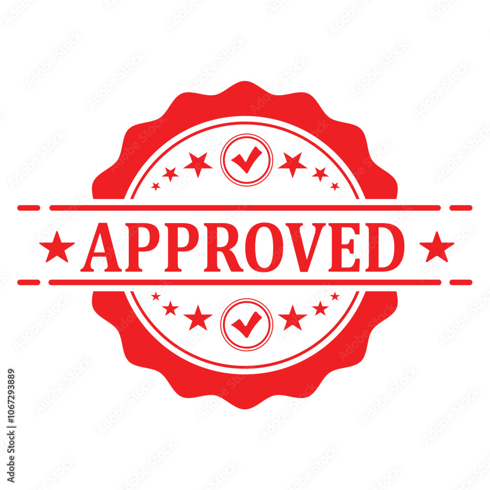 Obraz premium Bold Red Approved Stamp Template