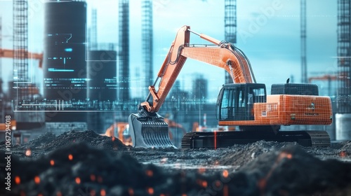 Excavator on a Construction Site