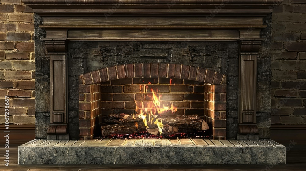 a fireplace with wood and fire on the top a fireplace with wood and fire on the top