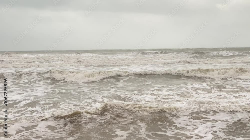 Dramatic Rough Waves in the Mediterranean Sea on a Stormy Day Dramatic Rough Waves in the Mediterranean Sea on a Stormy Day