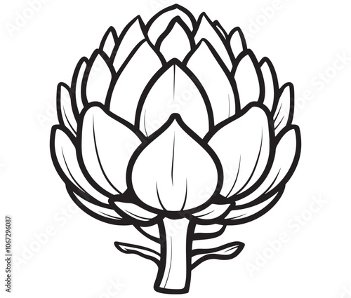 Hand drawn sketch artichoke illustration, Artichoke cartoon style vector, Artichoke vegetables icon