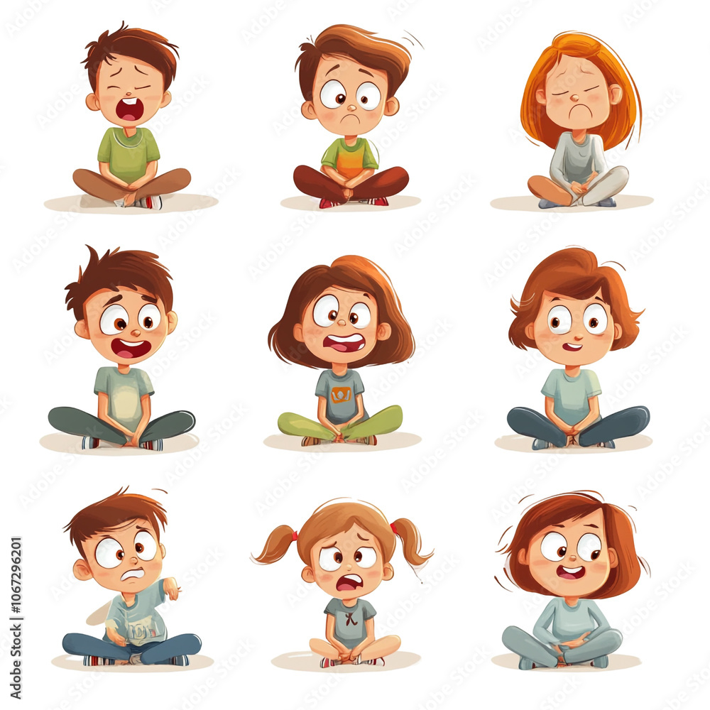 Nine Kids Sitting Nine Kids Sitting