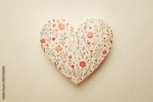 Minimalist Heart Pattern with Floral Details