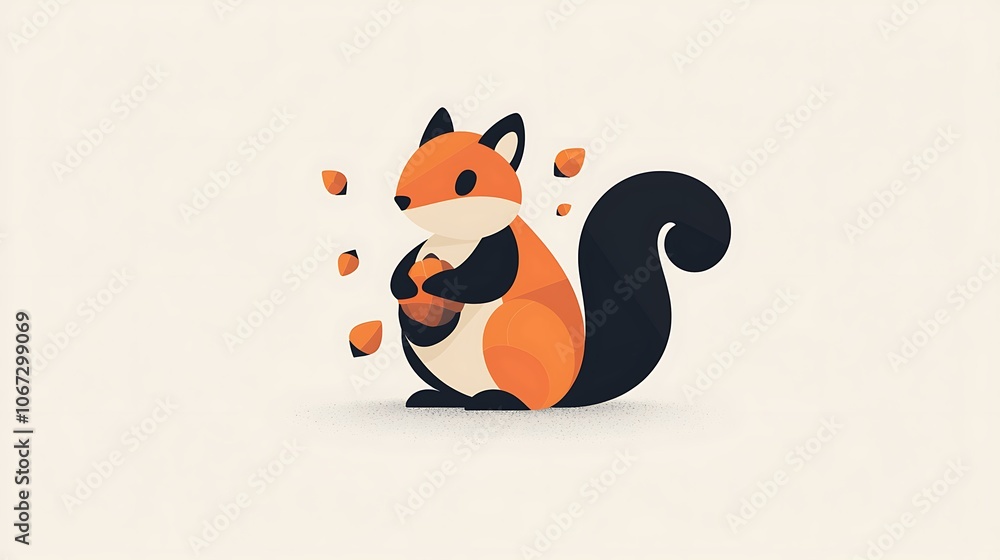 Simple Origami Squirrel Logo Design Simple Origami Squirrel Logo Design