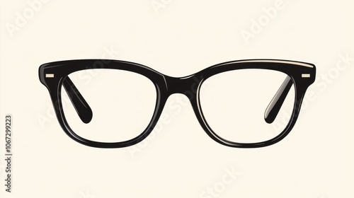 Timeless Chic - Classic Black Framed Eyeglasses on Light Background