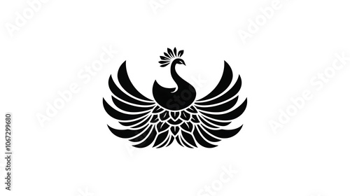 Simple Origami Peacock Logo Design