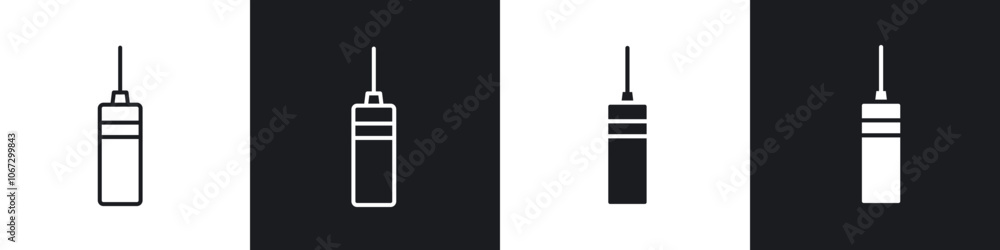 Punching bag icon in thin outlined. Punching bag icon in thin outlined.