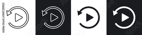 Playback icon in thin outlined.