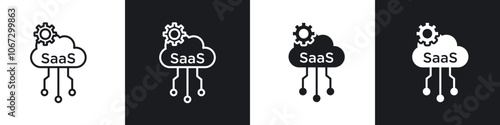 SaaS icon in thin outlined.