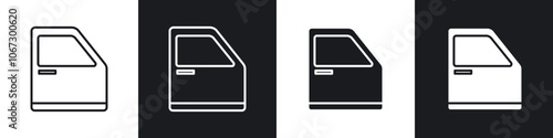 car door icon in thin outlined.