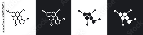 Hormones icon in thin outlined.