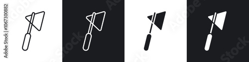 Reflex hammer icon in thin outlined.