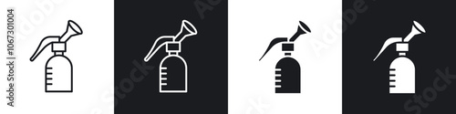 Breast pump icon in thin outlined.