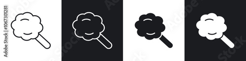 Cotton candy icon in thin outlined.