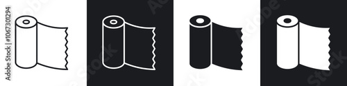 Foil roll icon in thin outlined.