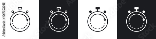 Fast processing icon in thin outlined.