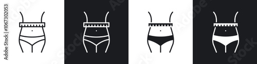 Weight loss icon in thin outlined.