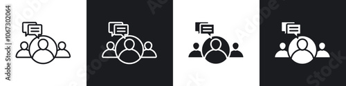 Expert opinion icon in thin outlined.