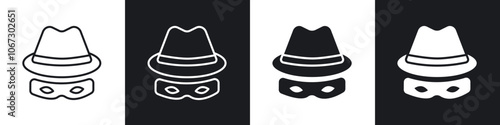 Spy icon in thin outlined.