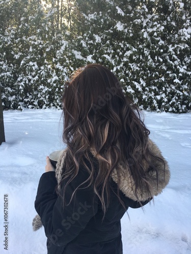 woman in winter park