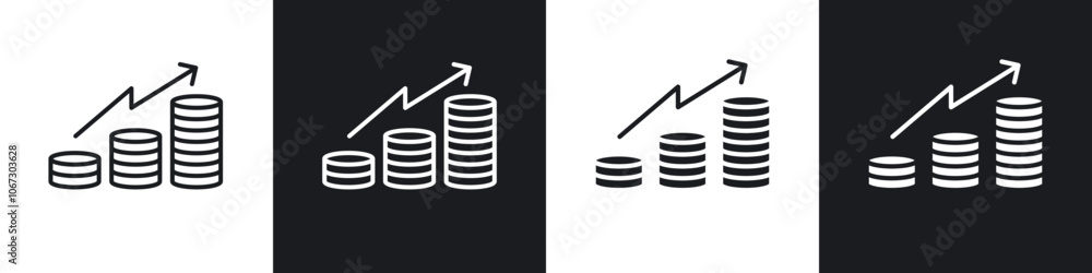 Revenue icon in thin outlined. Revenue icon in thin outlined.